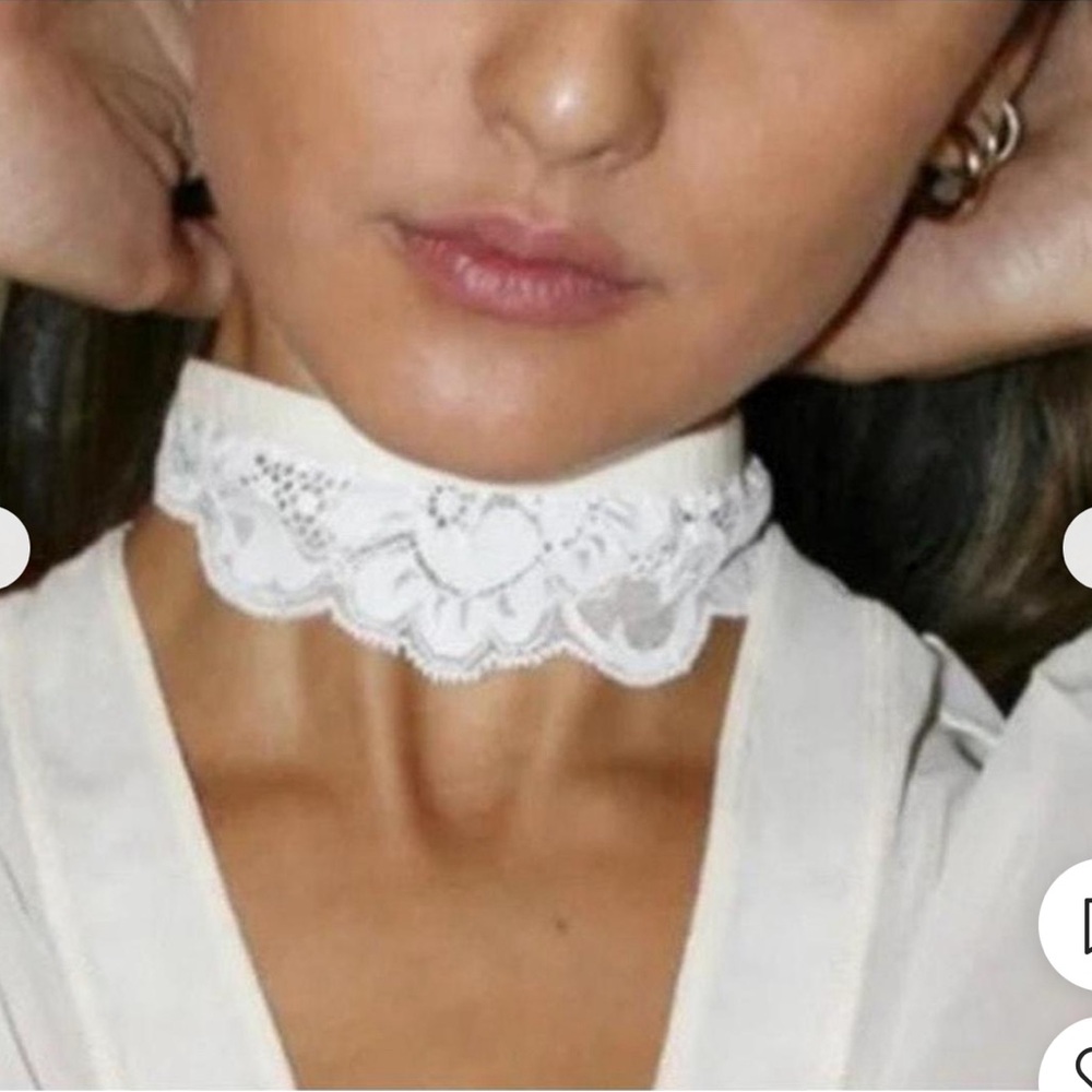 NWT Free people X We are HAH All Choked Up Choker Lace Garter Necklace XS S M L